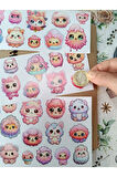 Cute Kawaii Sevimli Pembe Tüylü Etiket Seti, Laptop, Ipad, Defter, Kitap, Planlayıcı Sticker Seti