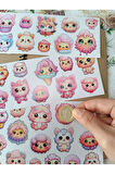 Cute Kawaii Sevimli Pembe Tüylü Etiket Seti, Laptop, Ipad, Defter, Kitap, Planlayıcı Sticker Seti