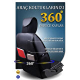 Peugeot Rifter 2024-2025 3 Tekli Uyumlu Lüx Deri Oto Koltuk Kılıfı Ön Arka Takım Safir SİYAH BEYAZ