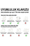 Peugeot Rifter 2024-2025 3 Tekli Uyumlu Lüx Deri Oto Koltuk Kılıfı Ön Arka Takım Safir SİYAH BEYAZ