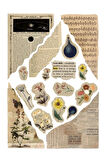 Vintage Scrapbook Arka Planlar Etiket Seti, Bullet Journal, Planlayıcı Sticker Seti