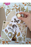 Vintage Scrapbook Elementler Etiket Seti, Bullet Journal, Planlayıcı Sticker Seti