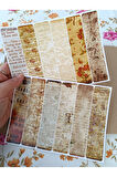 Vintage Scrapbook Washi Tape Etiket Seti, Bullet Journal, Planlayıcı Sticker Seti
