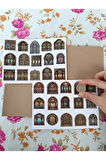 Vintage Scrapbook Vitray Pencereler Etiket Seti, Bullet Journal, Planlayıcı Sticker Seti