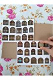 Vintage Scrapbook Vitray Pencereler Etiket Seti, Bullet Journal, Planlayıcı Sticker Seti