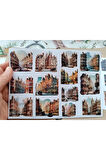 Vintage Scrapbook Victorian Eski Sokak Manzaraları Etiket Seti, Bullet Journal, Planlayıcı Stickers