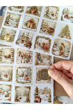 Yeni Yıl Yılbaşı Vintage Etiket (24 Farklı Model) Scrapbook, Bullet Journal, Planlayıcı Sticker Set