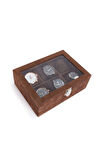 Saat Kutusu 6'lı Alcantara Kahve