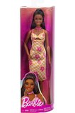 Barbie Bebek Kareli Ve Çiçekli Midi Elbisesiyle Siyah Saçlı Barbie Fashionistas Bebek Hyt91
