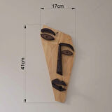 Dertli Tahta – El Yapımı Soyut Ahşap Yüz Dekoru (41x17 cm)