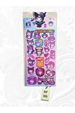 2 ADET STİCKER SANRİO ANİME KUROMİ SİMLİ YAPIŞKANLI PARLAK DEFTER DOLAP AYNA TELEFON STİCKER HEDİYE