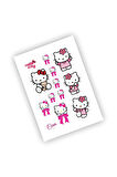 Hello Kitty Sanrio Karışık Sticker Set Etiket 4 Sayfa 70 Etiket