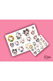 Hello Kitty Sanrio Karışık Sticker Set Etiket 4 Sayfa 70 Etiket