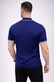 Vexor Erkek Fitilli Triko Dokuma Kısa Kol Tişört Yarım Boğaz Modern Yazlık T-Shirt - Lacivert