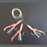Silikon At Çek Takımı (2 ADET) V8 Silikon Balıklı Çapari 6,5 Cm Pembe