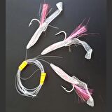 Silikon At Çek Takımı (2 ADET) V8 Silikon Balıklı Çapari 6,5 Cm Şeffaf