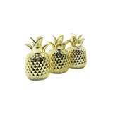 Ananas Tasarımlı Biblo - Mini Boy - Seramik - Parlak Altın - Dekoratif Süs