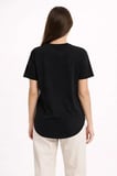 USLUCAN ALIŞVERİŞ Basic T-Shirt Kısa Kol Bisiklet Yaka Oval Kesim Tişört - Siyah