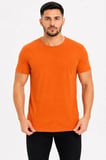 Erkek Basic Tişört Bisiklet Yaka Kısa Kol Günlük Yazlık Slim Fit T-Shirt - Turuncu