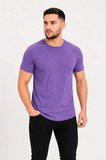 Erkek Basic Tişört Bisiklet Yaka Kısa Kol Günlük Yazlık Slim Fit T-Shirt - Mor