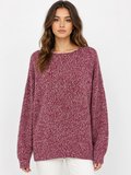 Kadın Pembe Triko Oversize Kazak