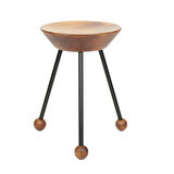 Metal Ayaklı Ahşap Tabure 3 Ayaklı 47 cm