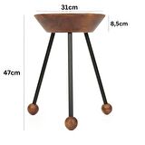 Metal Ayaklı Ahşap Tabure 3 Ayaklı 47 cm