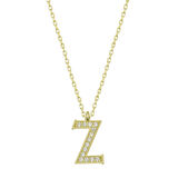 STİLLOVE Gümüş Gold Z Harfi Kadın Kolye
