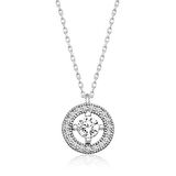 STİLLOVE Gümüş Minimal Yuvarlak Tektaş Kadın Kolye