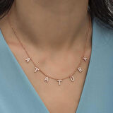 STİLLOVE Gümüş Rose Atatürk Yazılı Kadın Kolye