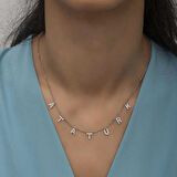 STİLLOVE Gümüş Atatürk Yazılı Kadın Kolye