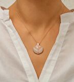 STİLLOVE Gümüş Rose Kişiye Özel İstiridye Kadın Kolye