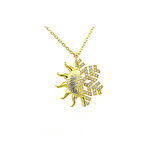 STİLLOVE Gümüş Gold Güneş Kartanesi Kadın Kolye