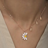 STİLLOVE Gümüş Rose Papatya Seviyor Sevmiyor Kadın Kolye