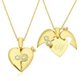 STİLLOVE Gümüş Gold İsim Yazılı Sonsuz Kalp Kolye