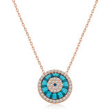 STİLLOVE Gümüş Rose Camgöz Nazar Kadın Kolye