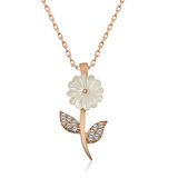 STİLLOVE Gümüş Rose Sedef Çiçek Kolye