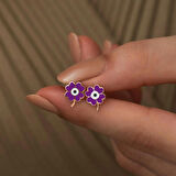 STİLLOVE Gümüş Mor Yonca Küpe