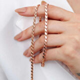 STİLLOVE Gümüş Rose Pullu Arpa Zincir