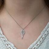 STİLLOVE ​Gümüş Tenis Raketi Kadın Kolye