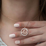 STİLLOVE Gümüş Rose Arapça Allah Yazılı Kadın Kolye