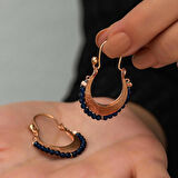 STİLLOVE ​Gümüş Lacivert Taşlı Bohem Küpe