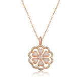 STİLLOVE Gümüş Rose Kalp Çiçek Kadın Kolye