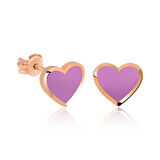 STİLLOVE Gümüş Fosforlu Lila Kalp Küpe