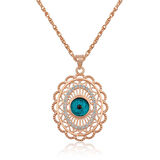 STİLLOVE ​Gümüş Oval Nazar Kadın Kolye