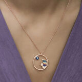 STİLLOVE Gümüş Rose Nazarlı El ve Ayak İzi Kadın Kolye