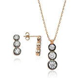 STİLLOVE Gümüş Üç Taş Tria Bayan Set