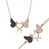STİLLOVE Gümüş Kalpli Melek Bayan Set