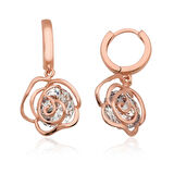 STİLLOVE Gümüş Rose Sallantılı Gül Küpe