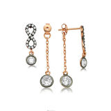 STİLLOVE Gümüş Rose Zincirli Sonsuzluk Bayan Küpe
